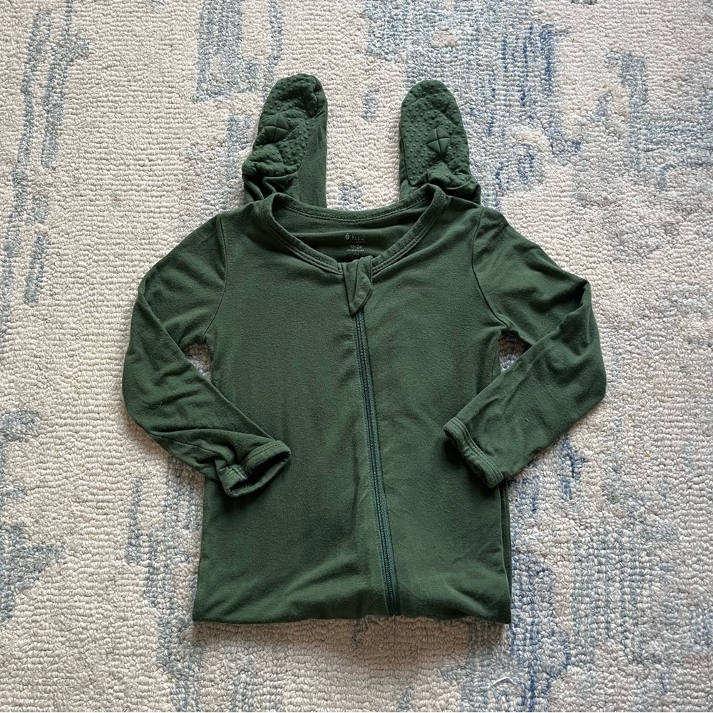 Kyte Baby Footie Forest Green 18-24M